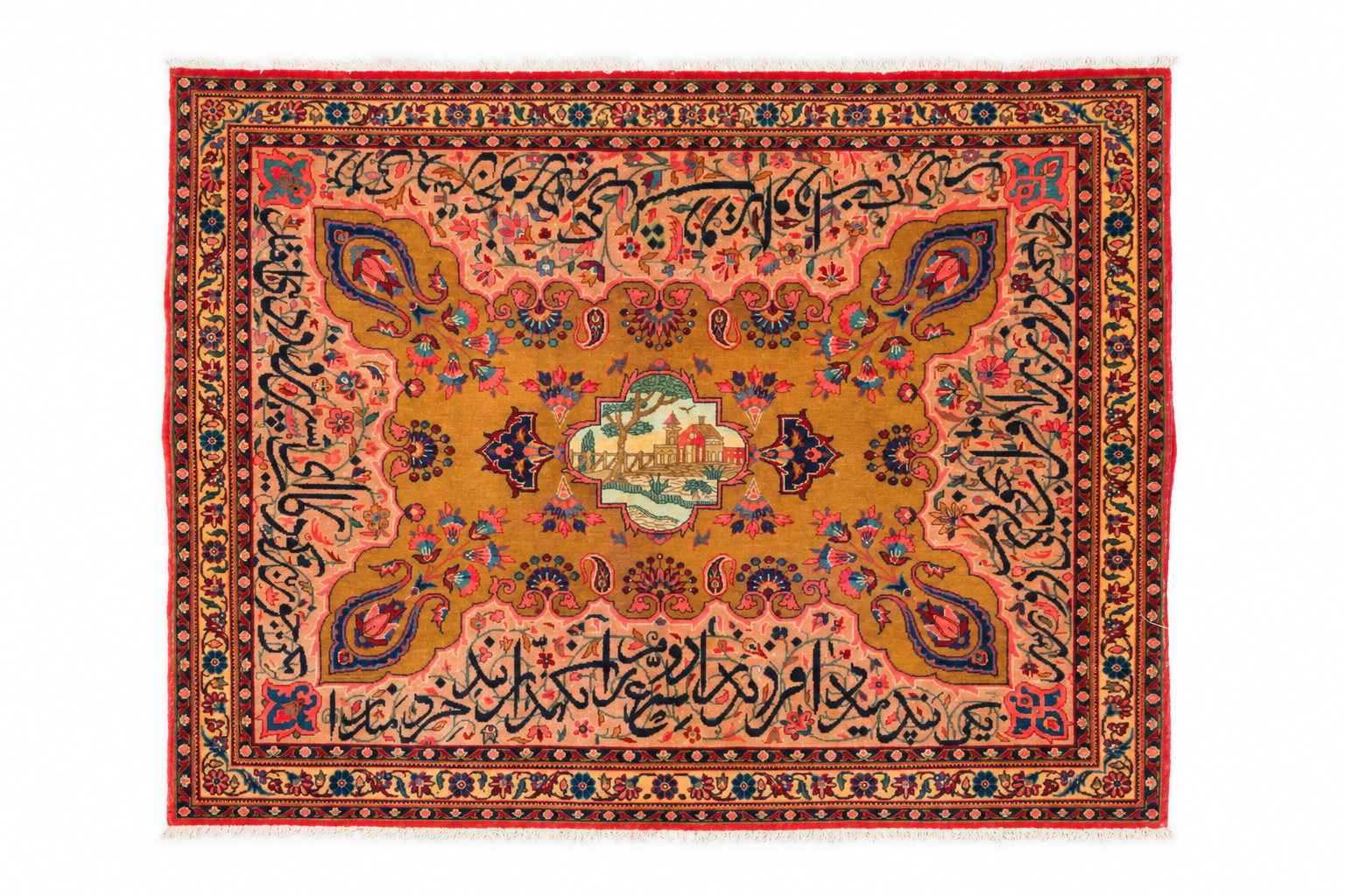 Antique Kashan (Manchester Wool) Hand-Knotted Persian Rug