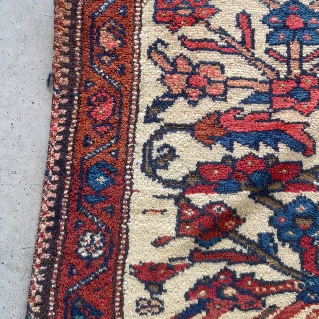 Antique Bakhtiary (Armenian Weave) Hand-Knotted Persian Rug