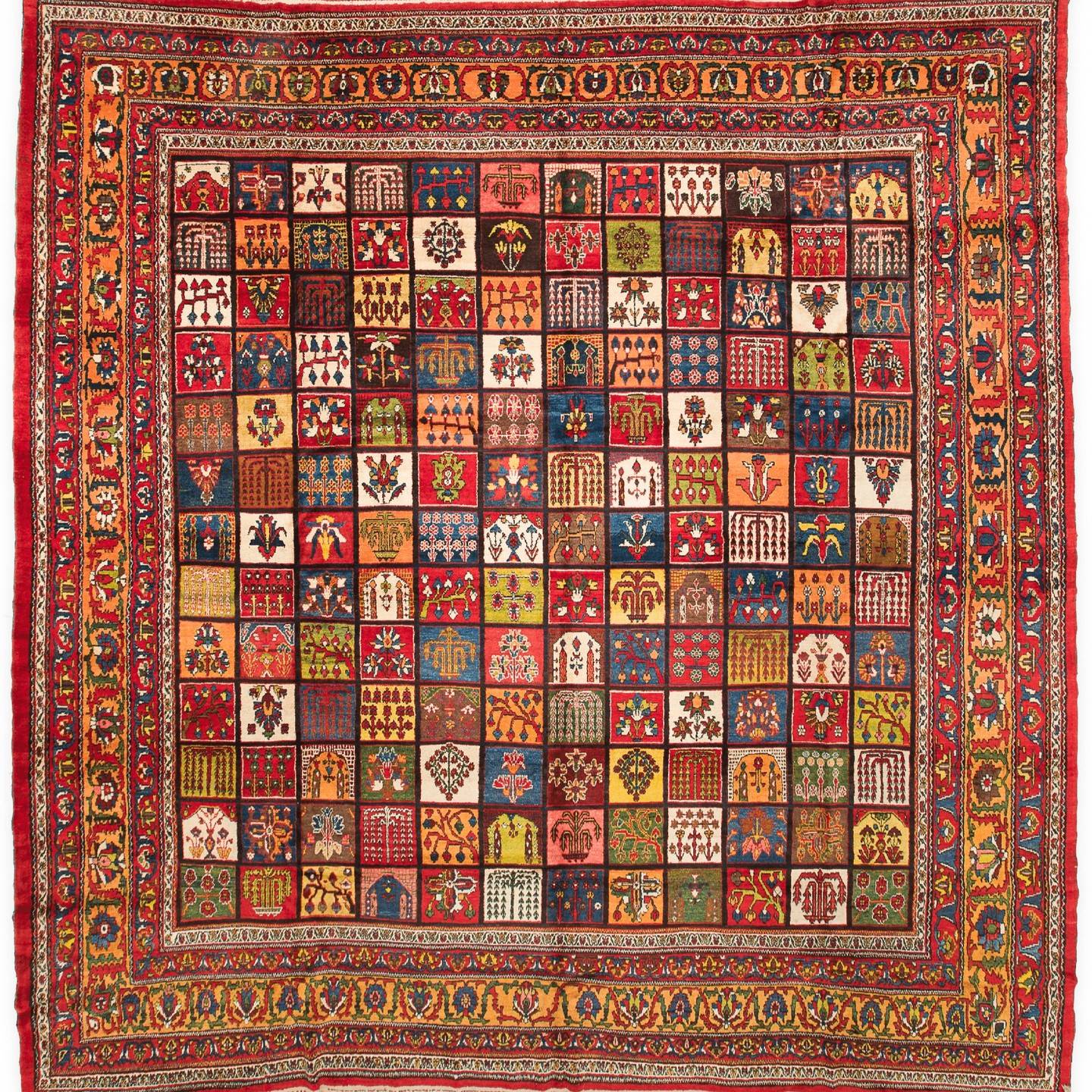 Antique Bakhtiary Hand-Knotted Persian Rug