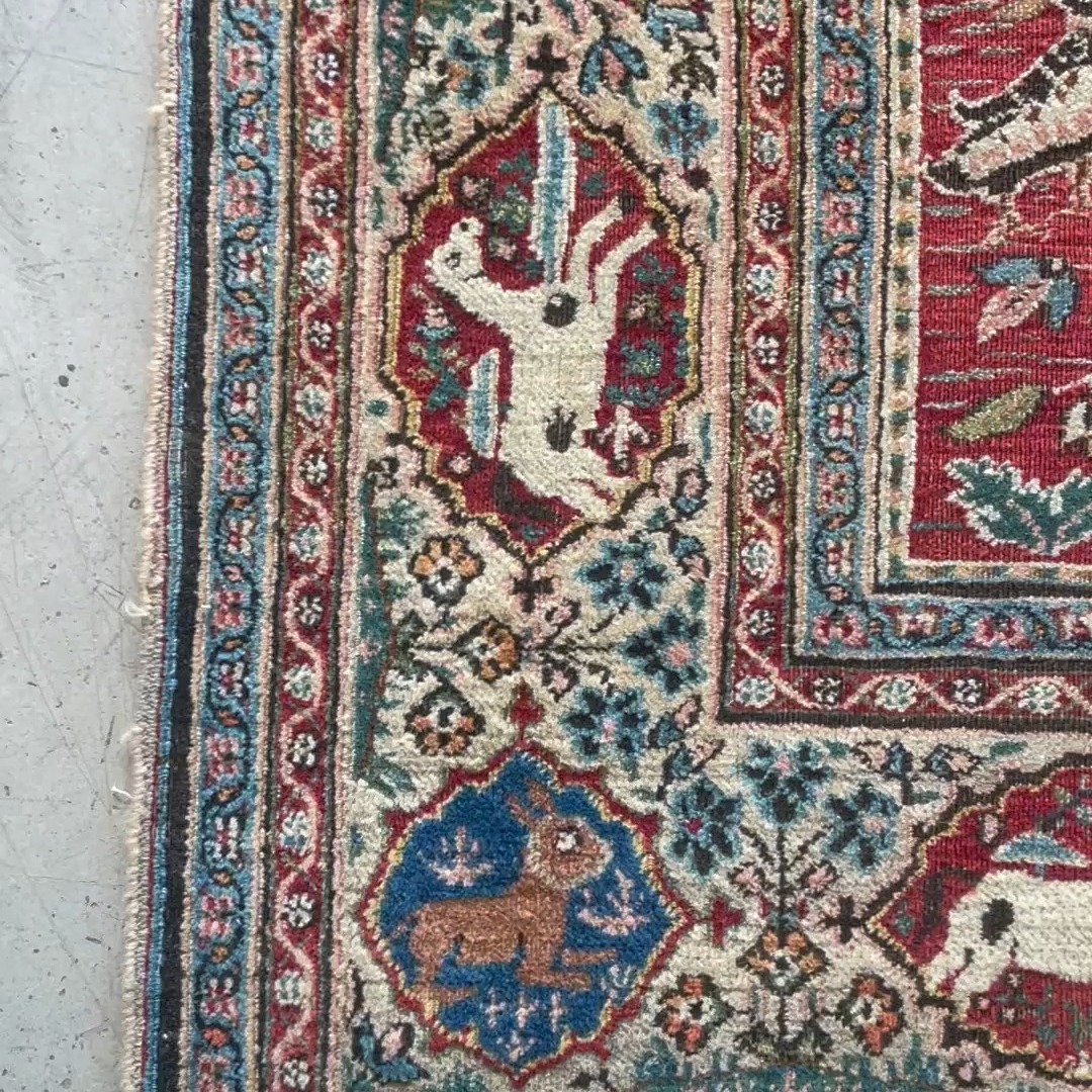 Antique Dorokhsh Hand-Knotted Persian Rug