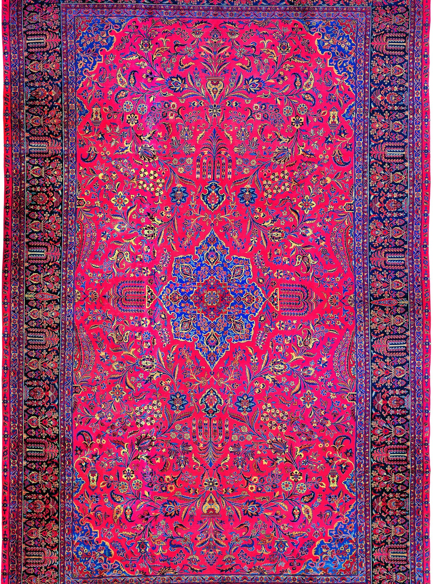 Antique Kashan Kork Manchester Hand-Knotted