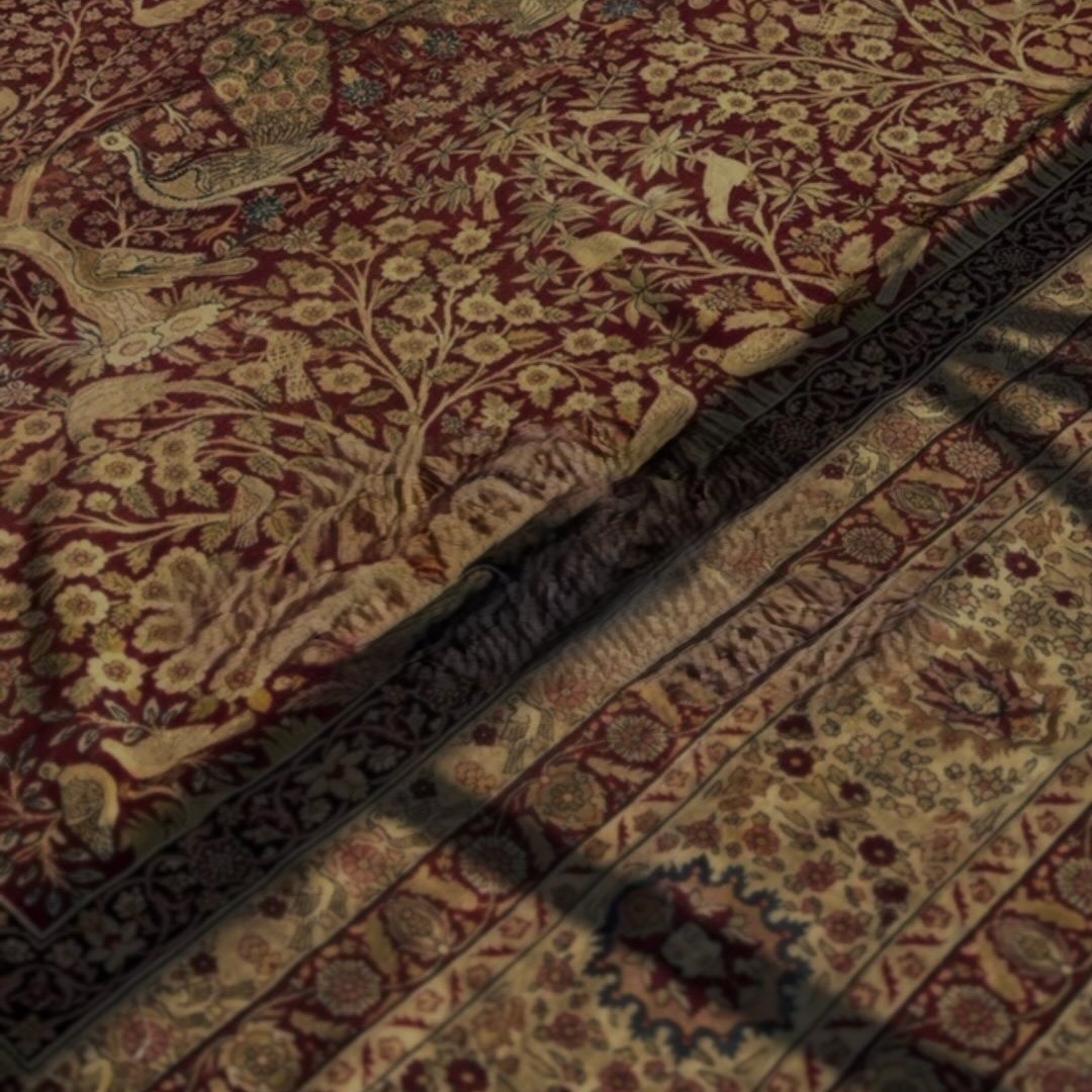 Antique Ravar Kerman Hand-Knotted South Persian Rug - Image 2