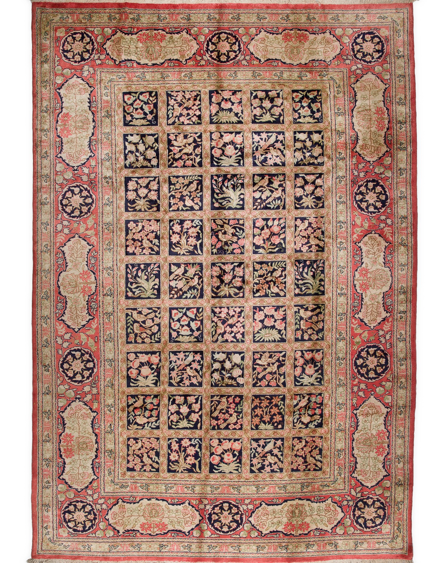 East Turkestan Hand-Knotted Silk Rug