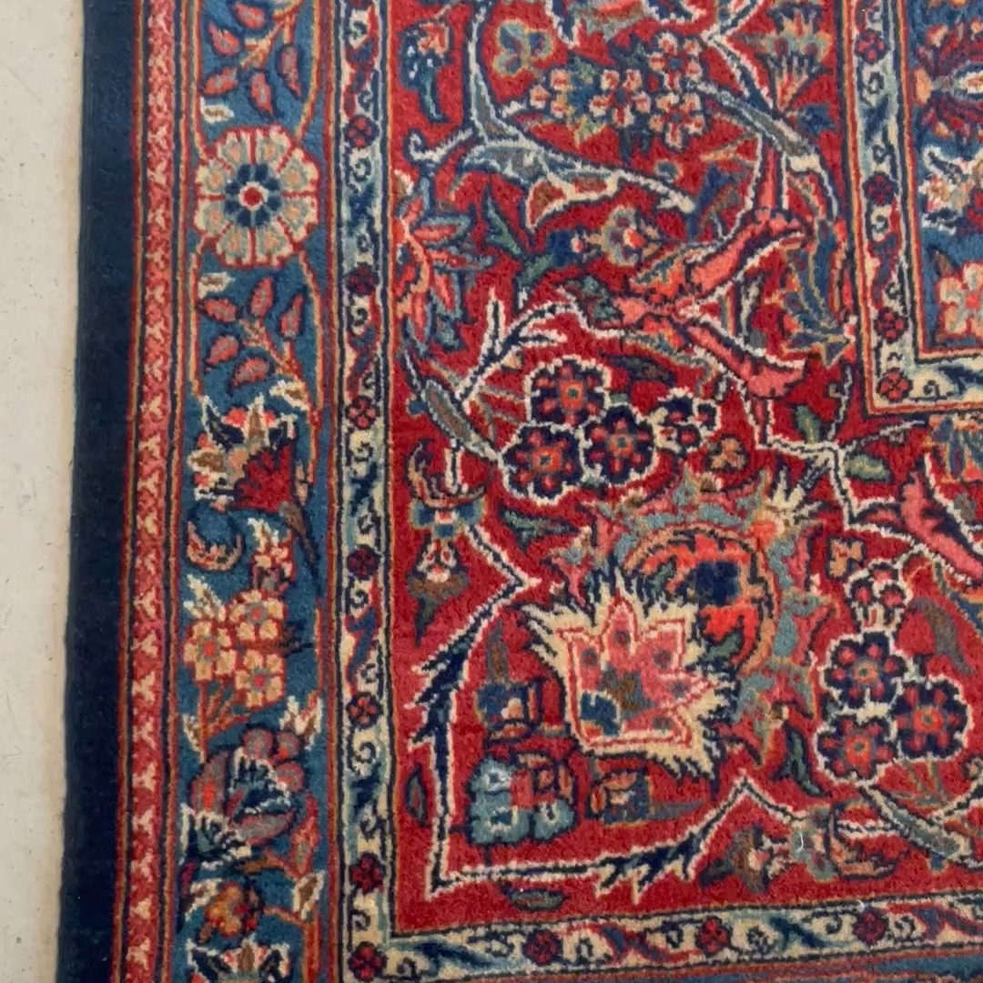 Antique Kashan Hand Knotted Persian Rug