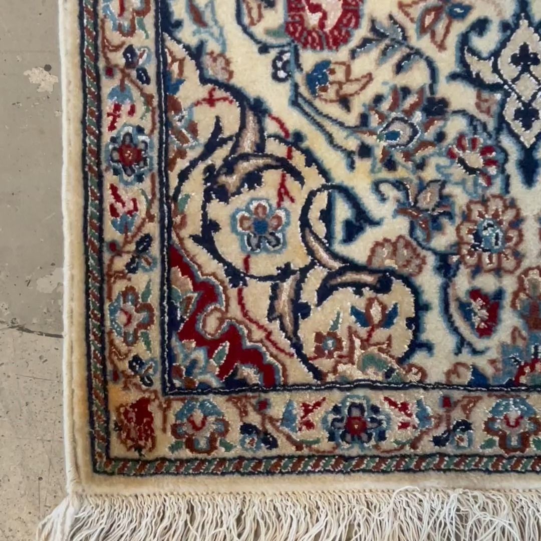 Nain Hand-Knotted Central Persian Runner Rug