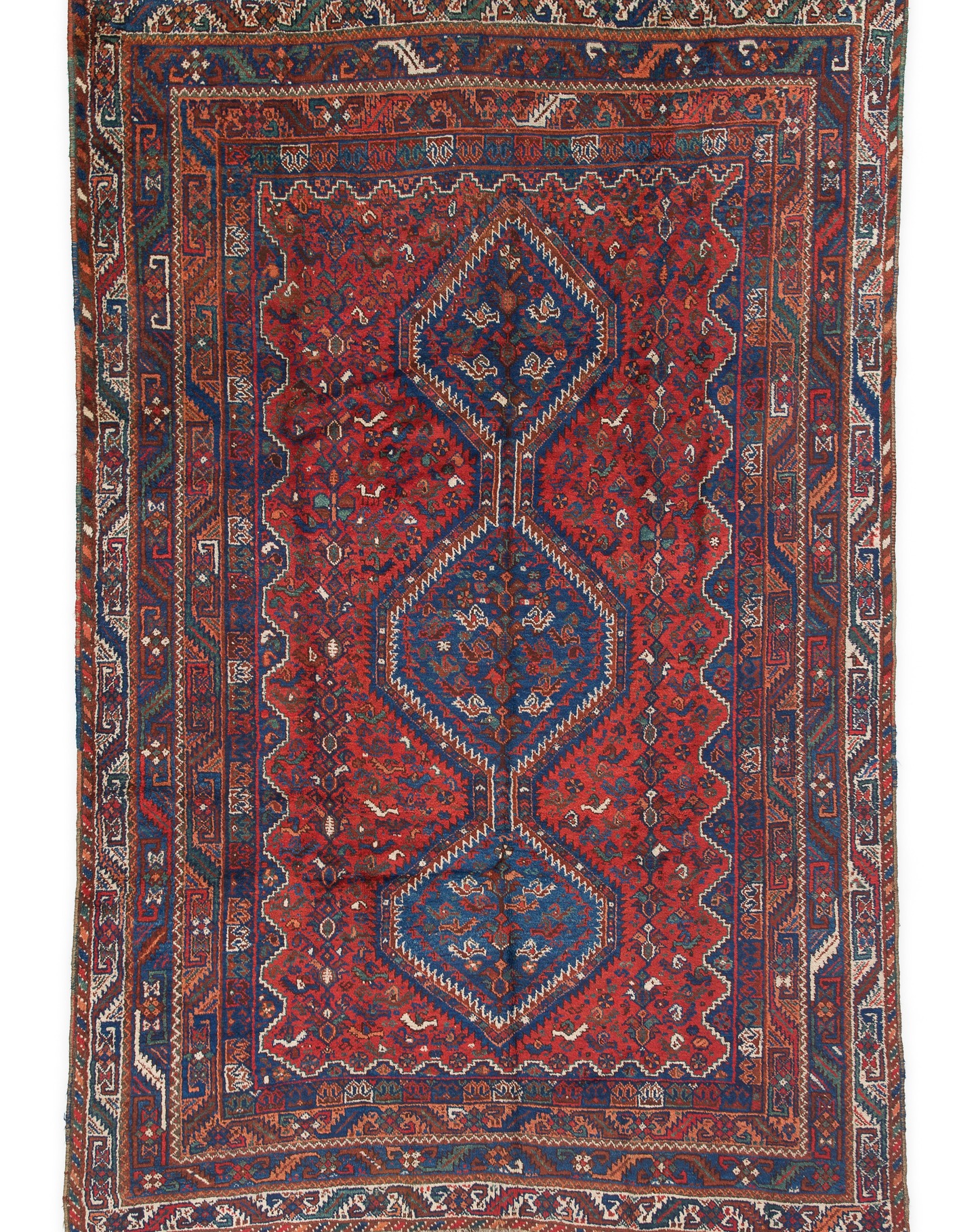 Semi Antique Shiraz Hand-Knotted South Persian Rug